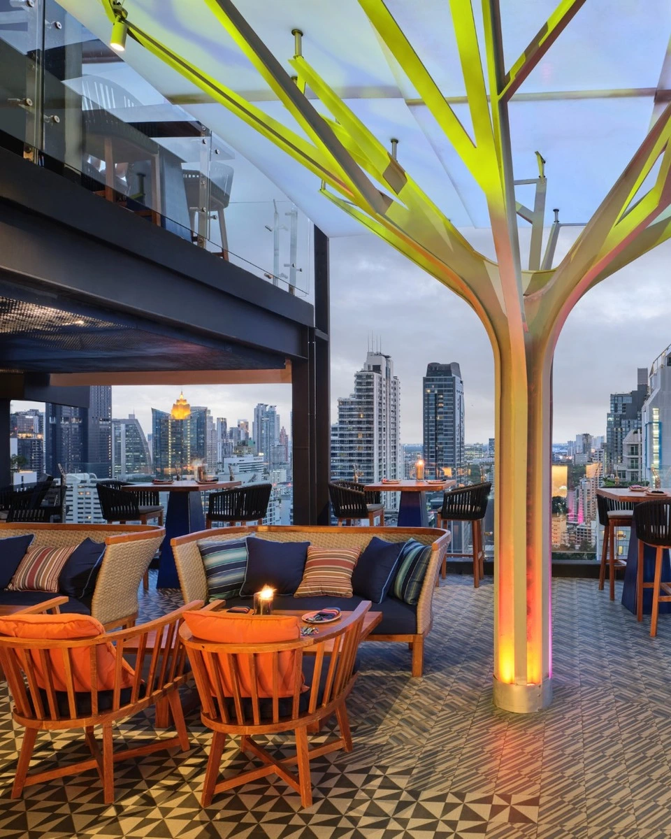 Terrace of the Peruvian rooftop bar Above Eleven in Sukhumvit Soi 11 in Bangkok