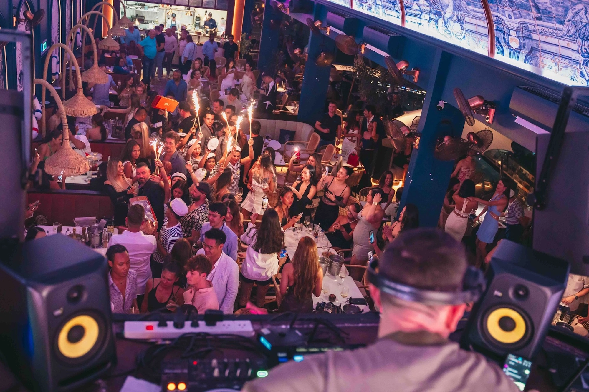 celebration at Pastel luxury rooftop bar in Bangkok