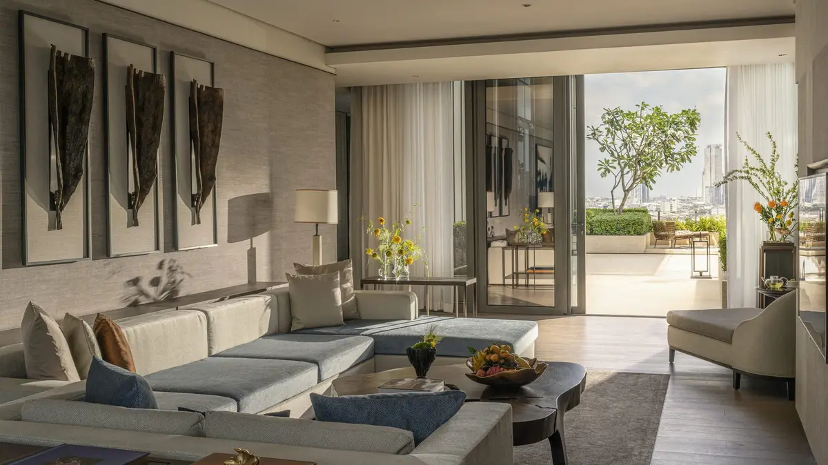 luxury modern living room fourseasons hotel bangkok