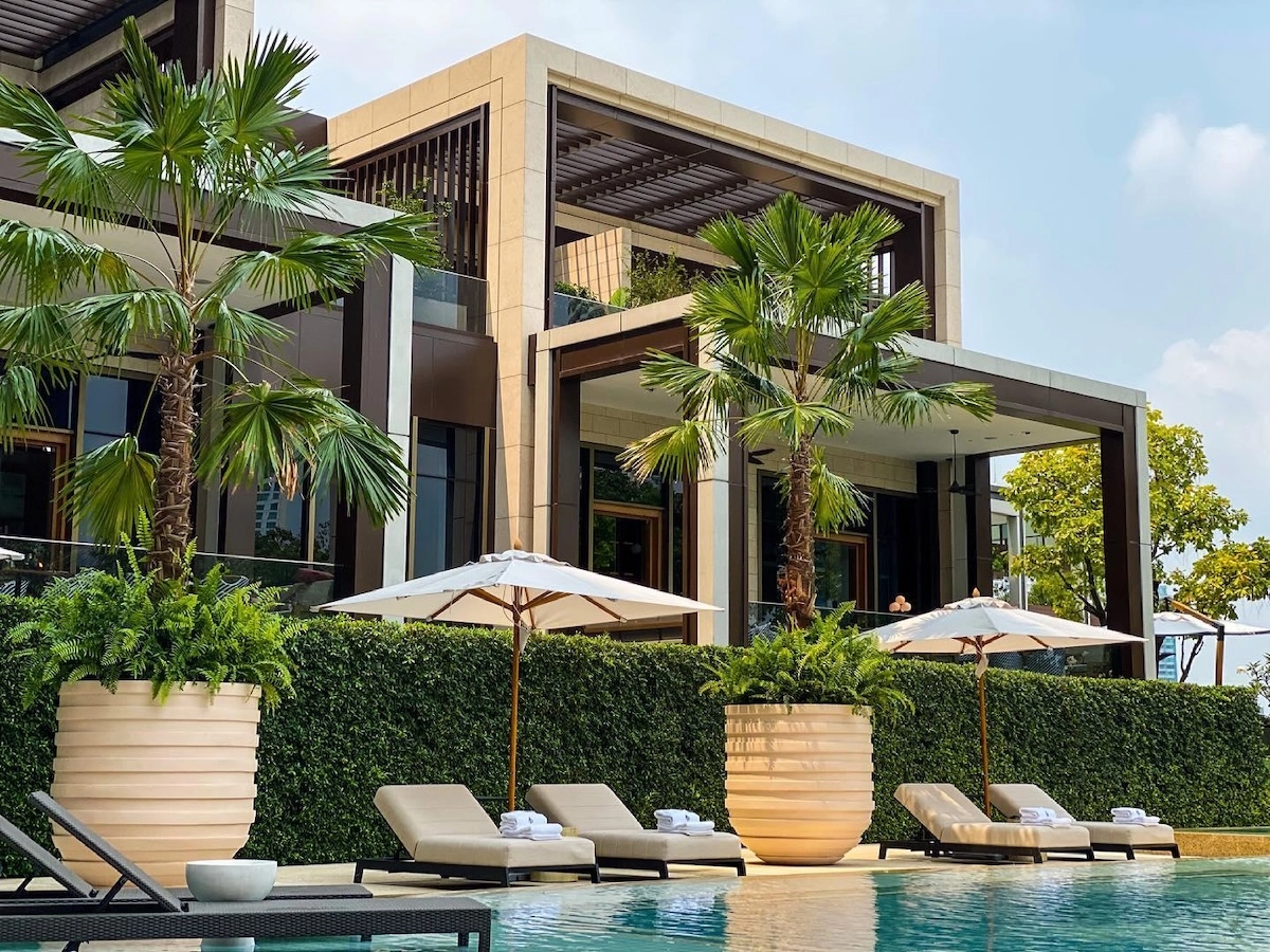 private pool villa at the Four Seasons hotel in Bangkok riverside