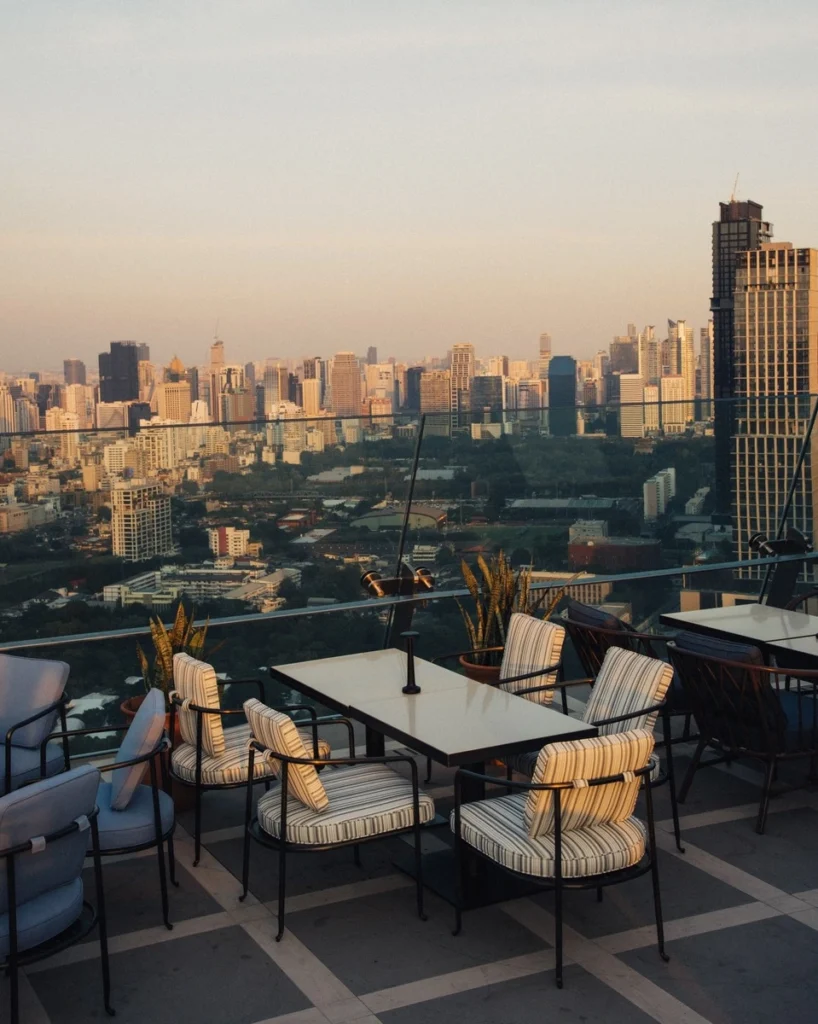 Beautiful view from the Spire Rooftop bar in Silom Bangkok